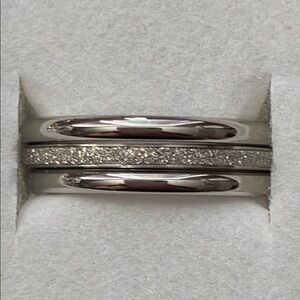 3 Band Silver Tone Ring - Stainless Steel